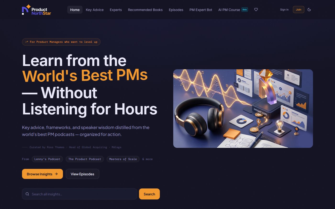 Product North Star — Plataforma de insights de Product Management