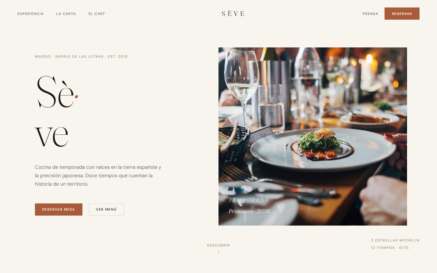 SÈVE Madrid — Cocina de temporada